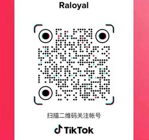 在Tiktok上关注 # Raloyal，通过扫描下面的代码来查找更多信息。